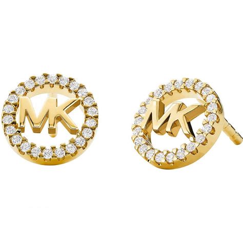 michael kors ohrringe zirkonia gold|Michael Kors gold earrings.